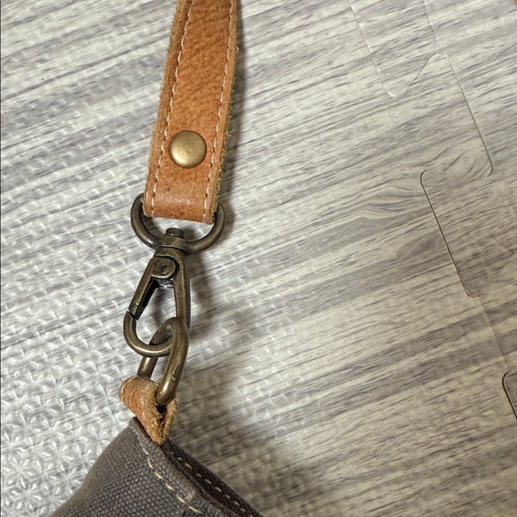 Myra Hair On Gray and Cream Canvas Shoulder Bag - Picture 8 of 8